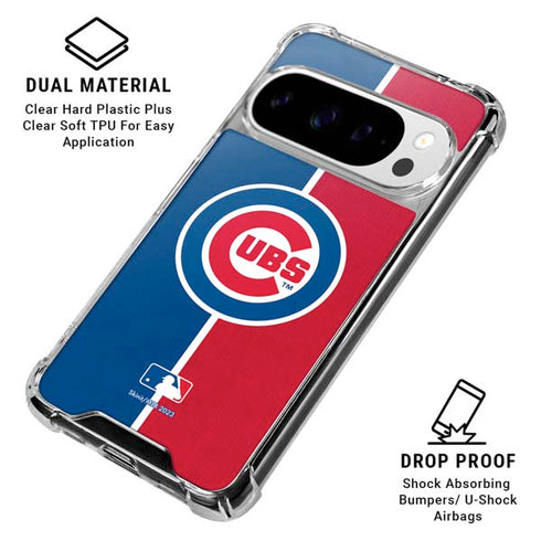 MLB Chicago Cubs Split Google Pixel 10 Pro XL Clear Case